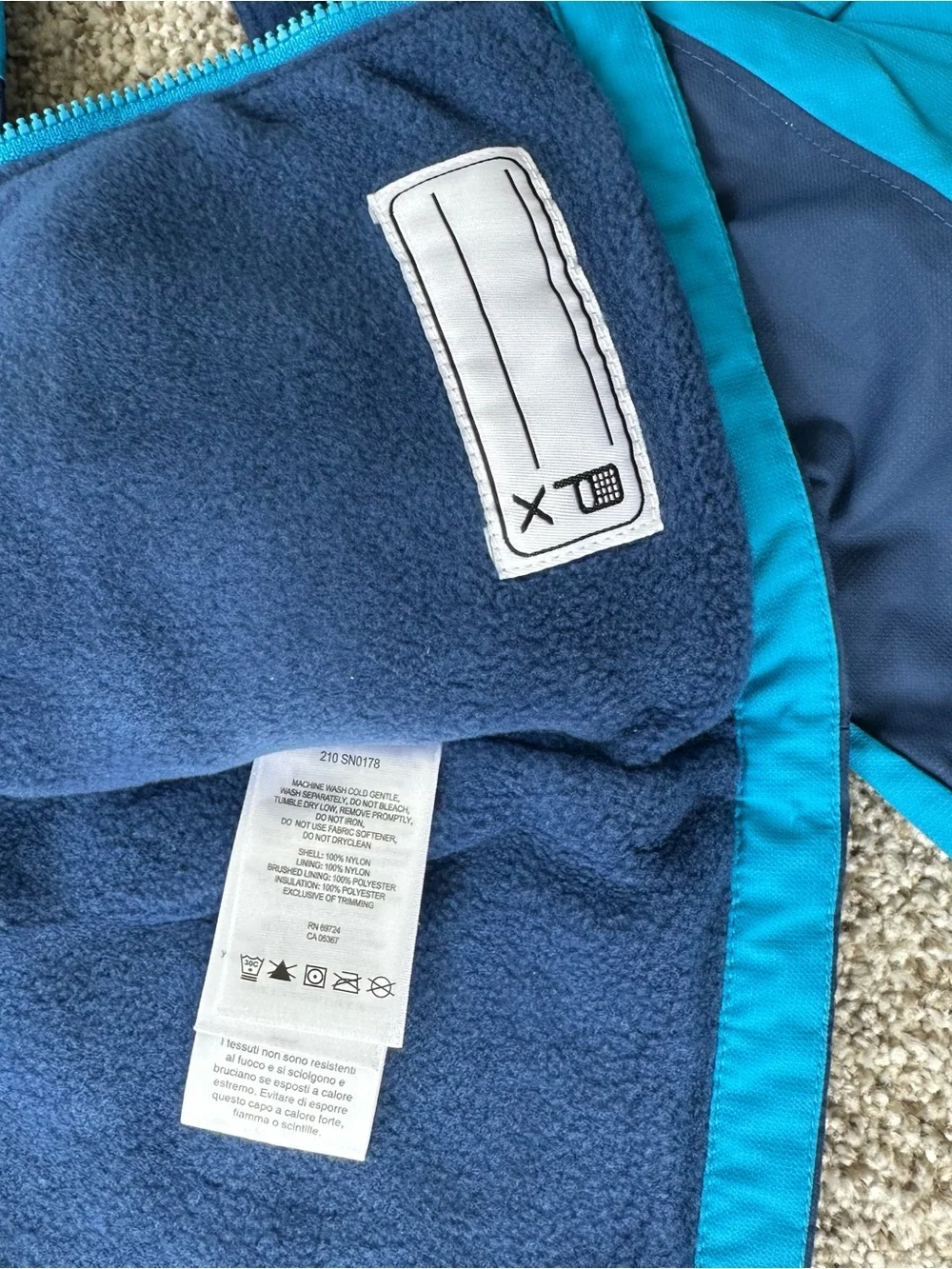 Columbia Bright Blue Hooded Jacket and Snow Bib Set